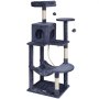 VEVOR Cat Tree for Indoor Cats, 56.2" Cat Tower with Cat Condo, Sisal Scratching Post, Hammock, Top Perch, Jumping Platforms, Large Cat House with Hang Ball, Cat Furniture Activity Center, Dark Grey