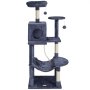 VEVOR Cat Tree for Indoor Cats, 56.2" Cat Tower with Cat Condo, Sisal Scratching Post, Hammock, Top Perch, Jumping Platforms, Large Cat House with Hang Ball, Cat Furniture Activity Center, Dark Grey