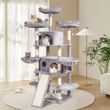 VEVOR Cat Tree 68.5" Cat Tower for Indoor Cats with Cat Condos Scratching Post