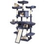 Árbol para gatos VEVOR para interiores, torre de 173 cm con 2 compartimentos, poste rascador de sisal, hamacas, perchas superiores, plataformas de salto y rampa, centro de actividades con pelotas colgantes, gris oscuro