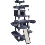 Árbol para gatos VEVOR para interiores, torre de 173 cm con 2 compartimentos, poste rascador de sisal, hamacas, perchas superiores, plataformas de salto y rampa, centro de actividades con pelotas colgantes, gris oscuro