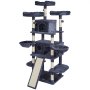 Árbol para gatos VEVOR para interiores, torre de 173 cm con 2 compartimentos, poste rascador de sisal, hamacas, perchas superiores, plataformas de salto y rampa, centro de actividades con pelotas colgantes, gris oscuro