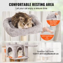 VEVOR Cat Tree 60,6" Cat Tower with Cat Condo Sisal Scratching Post Ανοιχτό γκρι