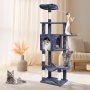 VEVOR Cat Tree for Indoor Cats, 60.6" Cat Tower with Cat Condo, Sisal Scratching Post, Hammock, Top Perch, Jumping Platforms, Large Cat Furniture Activity Center with Hang Ball, Dark Grey