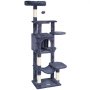 VEVOR Cat Tree for Indoor Cats, 60.6" Cat Tower with Cat Condo, Sisal Scratching Post, Hammock, Top Perch, Jumping Platforms, Large Cat Furniture Activity Center with Hang Ball, Dark Grey