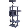 VEVOR Cat Tree for Indoor Cats, 60.6" Cat Tower with Cat Condo, Sisal Scratching Post, Hammock, Top Perch, Jumping Platforms, Large Cat Furniture Activity Center with Hang Ball, Dark Grey