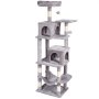 VEVOR Cat Tree for Indoor Cats, 63" Cat Tower with 2 Cat Condos, Sisal Scratching Post, Hammock, Top Perch, Jumping Platforms, Large Cat Furniture Activity Center with Hang Ball, Light Grey