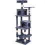 Árbol para gatos VEVOR para interiores, torre de 160 cm con 2 compartimentos, poste rascador de sisal, hamaca, percha superior, plataformas de salto, centro de actividades grande con bola colgante, gris oscuro