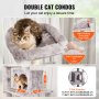 VEVOR Cat Tree 174 cm Cat Tower with Cat Condos Sisal Scratching Post Light Grey