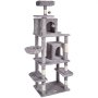 VEVOR Cat Tree for Indoor Cats, 68.5" Cat Tower with 2 Cat Condos, Sisal Scratching Post, Hammock, Top Perch, Jumping Platforms, Large Cat Furniture Activity Center with Hang Ball, Light Grey