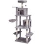VEVOR Cat Tree for Indoor Cats, 68.5" Cat Tower with 2 Cat Condos, Sisal Scratching Post, Hammock, Top Perch, Jumping Platforms, Large Cat Furniture Activity Center with Hang Ball, Light Grey