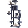 VEVOR Cat Tree for Indoor Cats, 68.5" Cat Tower with 2 Cat Condos, Sisal Scratching Post, Hammock, Top Perch, Jumping Platforms, Large Cat Furniture Activity Center with Hang Ball, Dark Grey