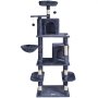 VEVOR Cat Tree for Indoor Cats, 68.5" Cat Tower with 2 Cat Condos, Sisal Scratching Post, Hammock, Top Perch, Jumping Platforms, Large Cat Furniture Activity Center with Hang Ball, Dark Grey