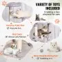 VEVOR Cat Tree 182.9 cm Cat Tower with 2 Cat Condos Sisal Scratching Post Light Grey