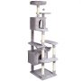 Árbol para gatos VEVOR para interiores, torre de 183 cm con 2 compartimentos, poste rascador de sisal, hamaca, percha superior, plataformas de salto, centro de actividades grande con bola colgante, gris claro
