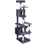 VEVOR Cat Tree for Indoor Cats, 72" Cat Tower with 2 Cat Condos, Sisal Scratching Post, Hammock, Top Perch, Jumping Platforms, Large Cat Furniture Activity Center with Hang Ball, Dark Grey