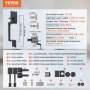 VEVOR Double Door Handle Set, Matte Black Square Door Lever, Double Front Door Handle Set with Reversible Handle Lever, Heavy Duty Double Door Lock Set with Dummy, for Office Door or Front Door