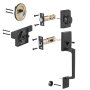 VEVOR Double Door Handle Set, Matte Black Square Door Lever, Double Front Door Handle Set with Reversible Handle Lever, Heavy Duty Double Door Lock Set with Dummy, for Office Door or Front Door