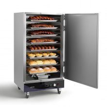 VEVOR Electric Hot Box Food Warmer, 8-Tier Commercial Warming Cabinet with Water Tray, Single-Door and Adjustable Shelves, Stainless Steel Food Warmer Cabinet, for Restaurant, Kitchen, Pizza, Chicken