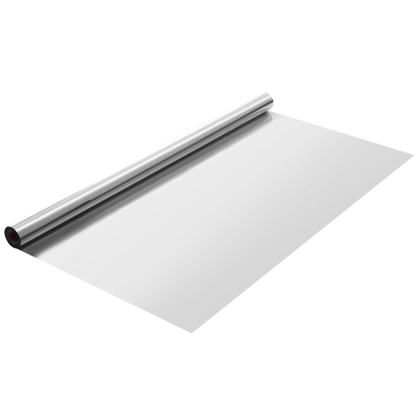 VEVOR Window Privacy Film, One Way Window Tint, Privacy Mirror Reflective Film, Sun Blocking Heat Control Glass, Self-Adhesive, See out Not in Window Film for Home and Office, Silver, 36 in x 49.3 ft