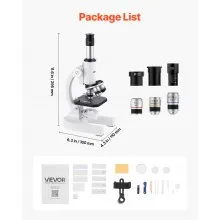 VEVOR Professional Monocular Compound Microscope Kit 40-2000X Magnification