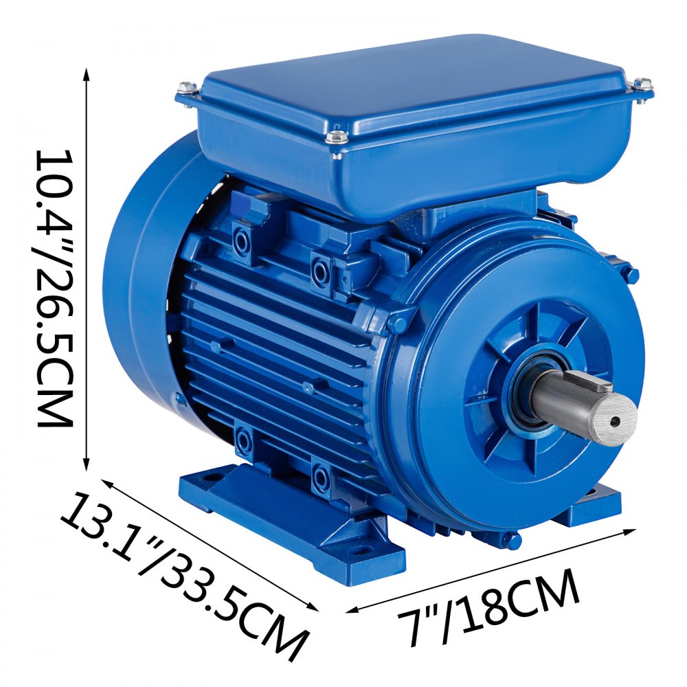 VEVOR 1.1 kW 1.5 HP 1400 RPM Single Phase Electric Motor 220V Asynchronous Motor