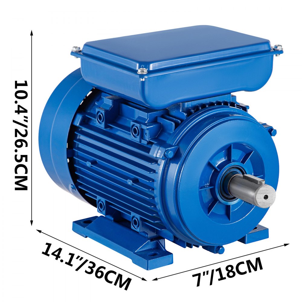 VEVOR Single Phase Asynchronous Motor 2.2 KW Electric Motor 2860 RPM Rated Speed Asynchronous Electric Motor 220V Standard B3 Foot Mount Electric Asynchronous Motor TEFC Electric Fan Motor Heavy Duty