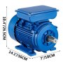 VEVOR Single Phase Asynchronous Motor 2.2 KW Electric Motor 2860 RPM Rated Speed Asynchronous Electric Motor 220V Standard B3 Foot Mount Electric Asynchronous Motor TEFC Electric Fan Motor Heavy Duty
