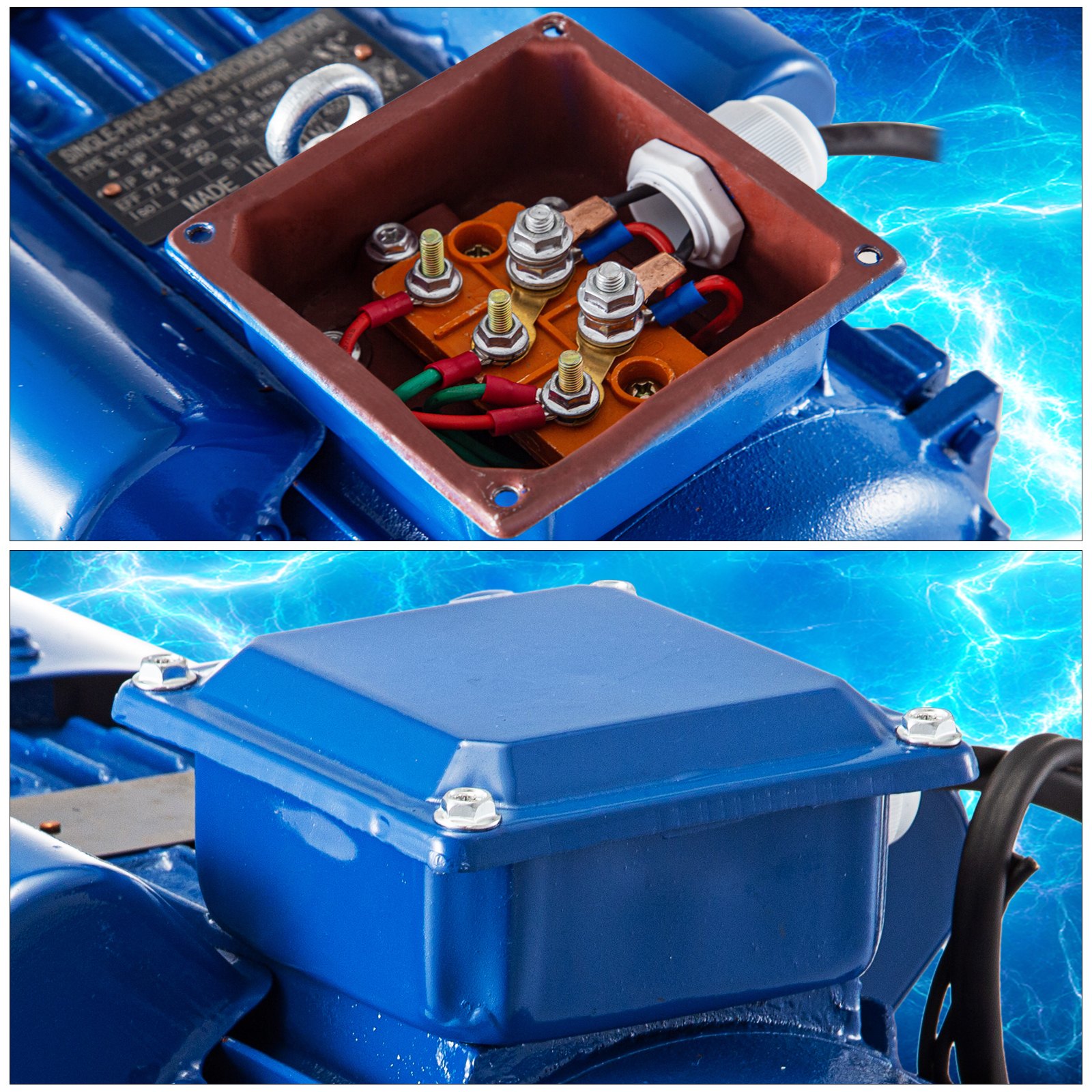 VEVOR 3 kW 4 HP 1430RPM Single Phase Electric Motor 220V Asynchronous Motor