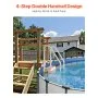 VEVOR Swimming Pool Ladder, 4-Step Double Handrails Stair with Non-slip Heavy Duty Steps, Load Capacity 181.4 kg, for 1219.2-1371.6 mm Inground & Above-ground Pool of Any Decking Surface, Taupe