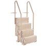 VEVOR Swimming Pool Ladder, 4-Step Double Handrails Stairs with Non-slip Heavy Duty Steps, Max Load Capacity 400 lbs, for 48-54 In Inground & Above-ground Pools of Any Decking Surface, Taupe