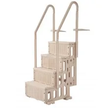 VEVOR 4-Step Taupe Pool Ladder of 2 Handrails Supports 400 lb for 48-54 In Pools
