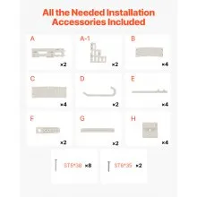 VEVOR 4-Step White Pool Ladder of 2 Handrails Supports 400 lb for 48-54 In Pools