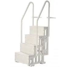 VEVOR 4-Step White Pool Ladder of 2 Handrails Supports 400 lb for 48-54 In Pools