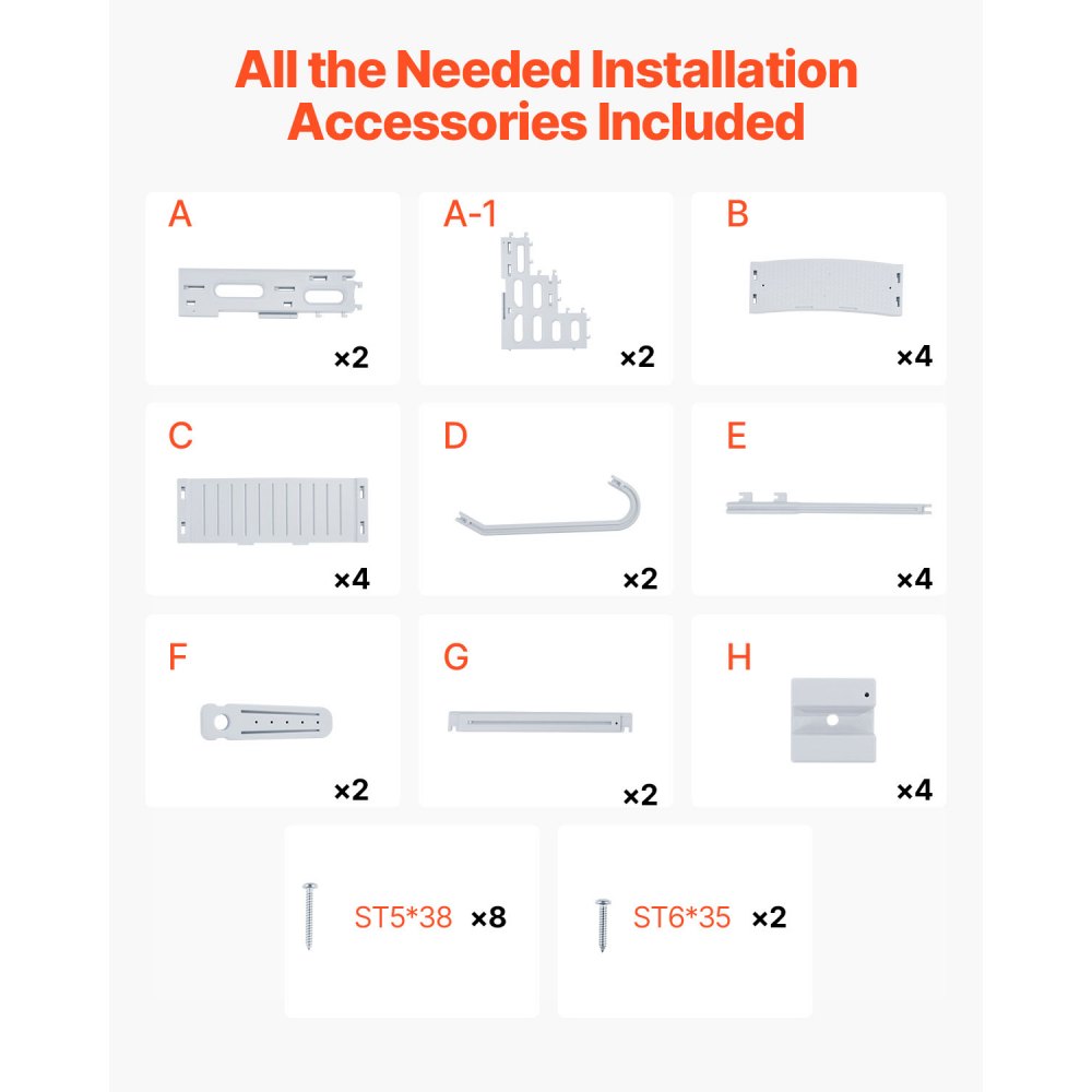 VEVOR Swimming Pool Ladder, 4-Step Double Handrails Stairs with Non-slip Heavy Duty Steps, 181.4 kg Max Load Capacity, for 1219.2-1371.6 mm Inground & Above-ground Pools of Any Decking Surface, Grey
