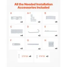 VEVOR 4-Step Grey Pool Ladder of 2 Handrails Supports 400 lb for 48-54 In Pool