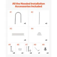 VEVOR 4-Step Stainless Steel Pool Ladder of 2 Handrails for 54 In Decked Pools