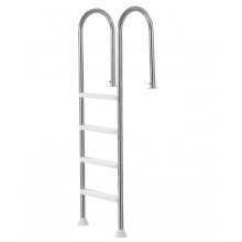 Stainless Steel Pool Ladder 4-Step 2 Handrail Loads 265 lb for 54 In Decked Pool