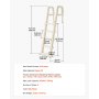 VEVOR Swimming Pool Ladder, 75°Inclined 5-Step Double Handrails Stair, Non-slip Steps of 136 kg Load Capacity, for 1219.2-1371.6 mm Inground & Above-ground Pools of Any Deck Surface Indoor & Outdoor
