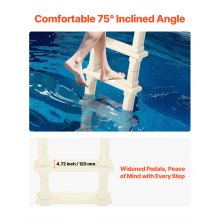 VEVOR 5-Step Inclined Robust Pool Ladder of 2 Handrails for 1219.2-1371.6mm Pool