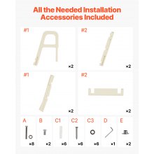 Inclined Pool Ladder 5-Step & 2 Handrails of 300 lb Capacity for 48-54 In Pools