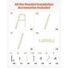 Inclined Pool Ladder 5-Step & 2 Handrails of 300 lb Capacity for 48-54 In Pools