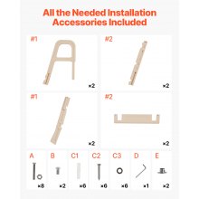 VEVOR 5-Step Inclined Pool Ladder of 2 Handrails Loads 300 lb for 48-54 In Pool