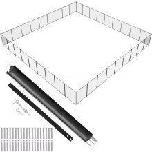 VEVOR Pool Fence, 4 x 108 FT Pool Fences for Inground Pools, Removable Child Safety Pool Fencing, Easy DIY Installation Swimming Pool Fence, 340gms Teslin PVC Pool Fence Mesh Protects Kids and Pets