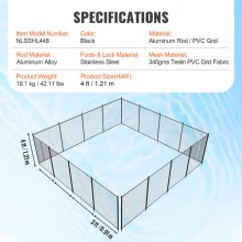 VEVOR Pool Fence, 1.2 x 14.6 m Removable Pool Fences for Inground Pools Outdoor