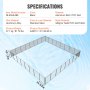 specifications for VEVOR pool fence: black, aluminum rod/pvc grid, 4x96 ft, 37.1 kg, mesh teslin pvc fabric.