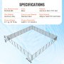 VEVOR Pool Fence, 4 x 96 FT Pool Fences for Inground Pools, Removable Child Safety Pool Fencing, Easy DIY Installation Swimming Pool Fence, 340gms Teslin PVC Pool Fence Mesh Protects Kids and Pets