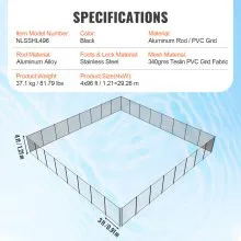 VEVOR Pool Fence, 4 x 96 FT Pool Fences for Inground Pools, Removable Child Safety Pool Fencing, Easy DIY Installation Swimming Pool Fence, 340gms Teslin PVC Pool Fence Mesh Protects Kids and Pets