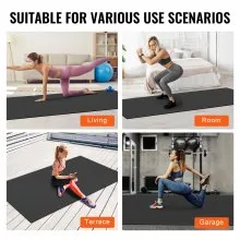 VEVOR Exercise Mat, Non Slip High Density Premium Yoga Mat, Exercise Yoga Mat for Men Women, Fitness & Exercise Mat with Bag & Carry Strap, for All Types of Home Yoga, Pilate & Floor Workout (10x6ft)