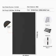VEVOR Exercise Mat, Non Slip High Density Premium Yoga Mat, Exercise Yoga Mat for Men Women, Fitness & Exercise Mat with Bag & Carry Strap, for All Types of Home Yoga, Pilate & Floor Workout (10x6ft)